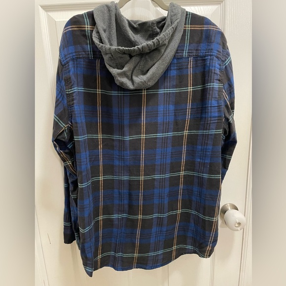 American Eagle Seriously Soft Classic Fit Button-Down Hooded sweatshirt 2XL XXL - Picture 2 of 5